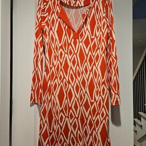 Diane Von Furstenburg Orange Silk Dress
